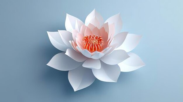 A 3D paper lotus in abstract form