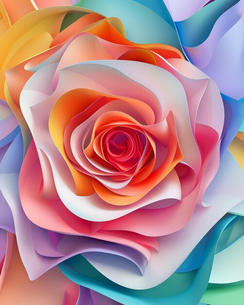 Photo 3d paper rose flowers design