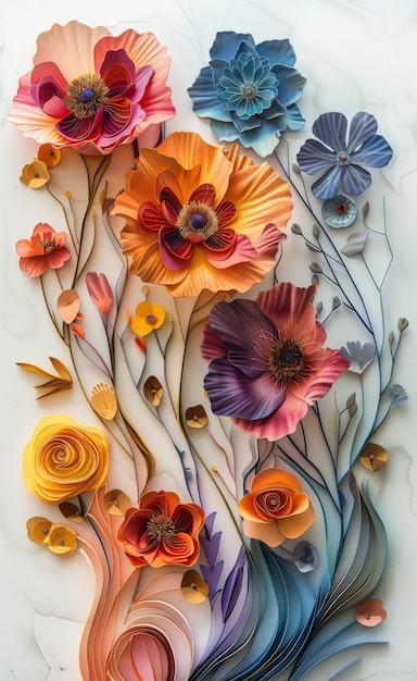 3d papercut in the style of surrealistic cartoons detailed shading realistic dreaming dry flower