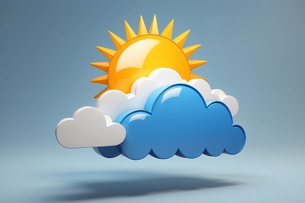 3d partly cloudly weather icon