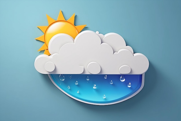 3d partly sunny weather icon