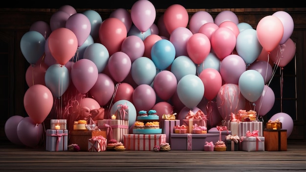 3D-фонарь для вечеринки с воздушными шарами и подарками