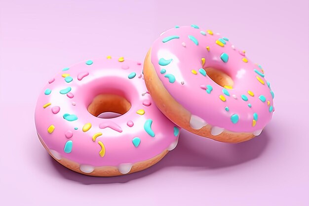 3D pastel donuts by Generative AI