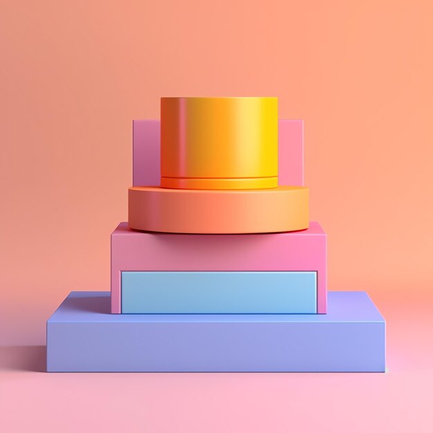 3d pastel podium with background