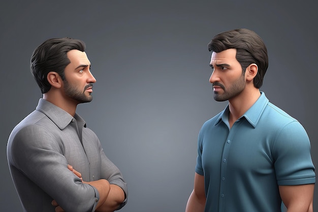 3d people men person talking with one worried