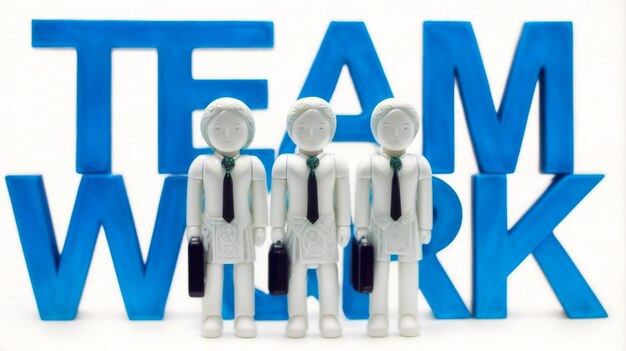 Photo 3d people men person with word teamwork businessman