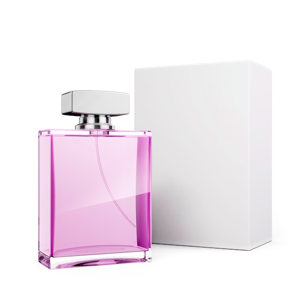 3d perfume bottle on white background