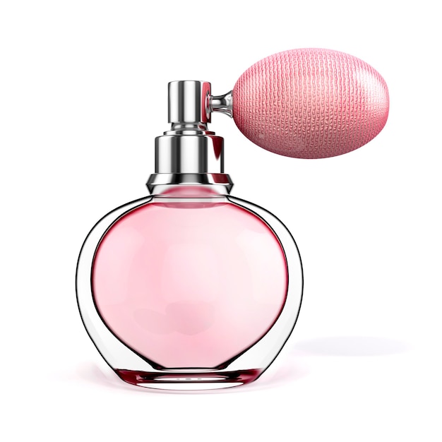 3d perfume bottle on white background