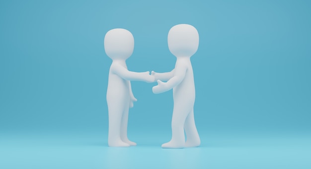 Photo 3d of person handshaking. deal 3d illustration . 3d rendering