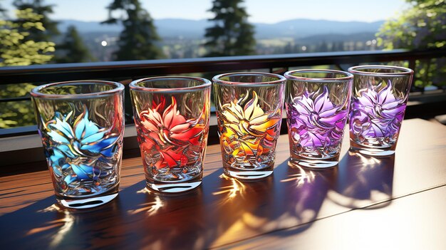 3d photo of beautiful glasses and scenery design