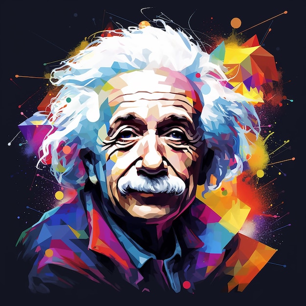 3d photo of Beautiful Look of Albert Einstein made with Generative AI