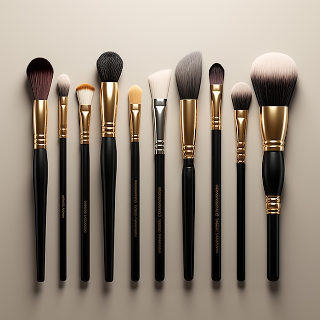 Photo 3d photo of beauty product brushes