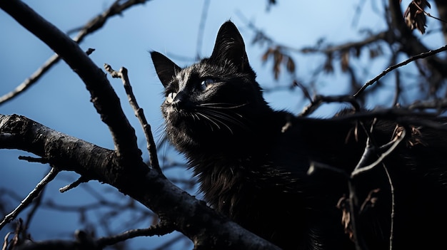 3d photo of a black cat wallpaper