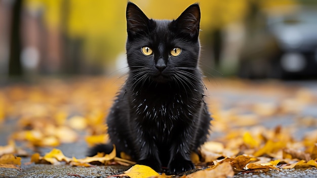 3d photo of a black cat wallpaper