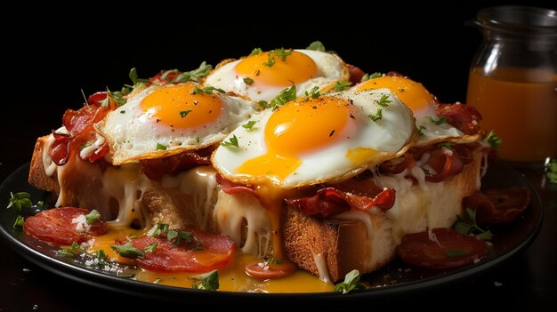3d photo of a breakfast eggs with bread wallpaper