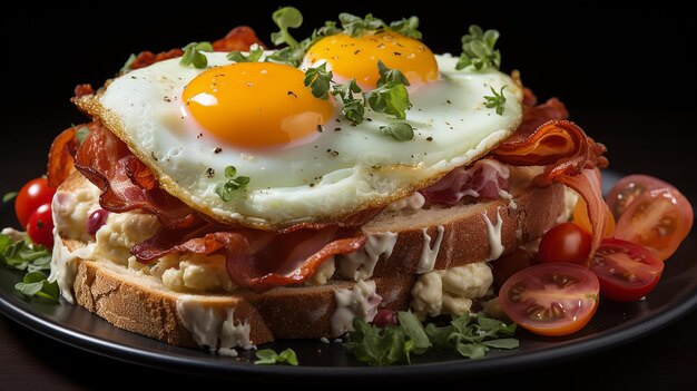 3d photo of a breakfast eggs with bread wallpaper