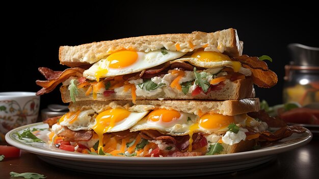 3d photo of a breakfast eggs with bread wallpaper