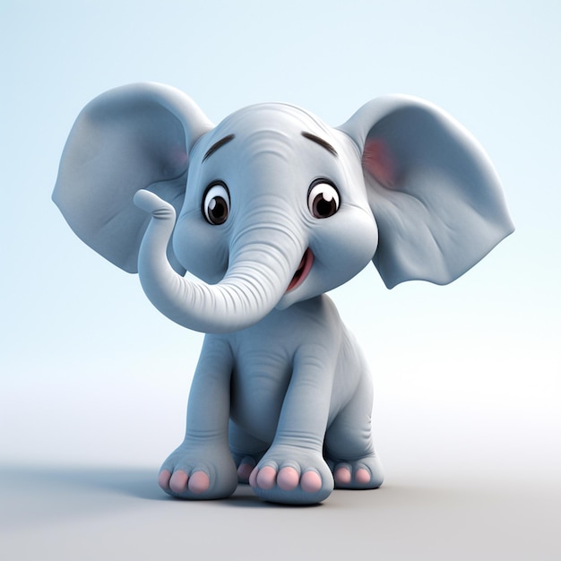 3d photo of cartoonish characters of elephant