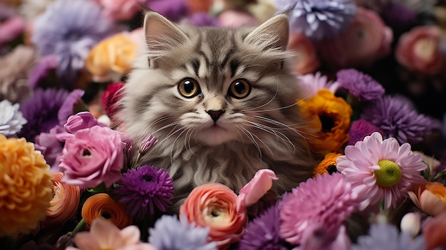 3D photo of cats wallpaper