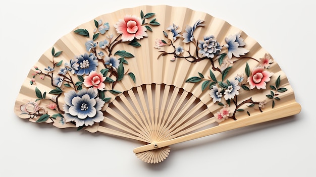 3d photo of a chines folding hand fan wallpaper