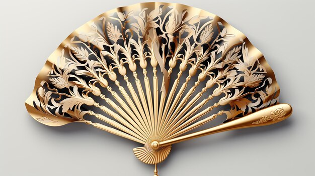 3d photo of a chines folding hand fan wallpaper