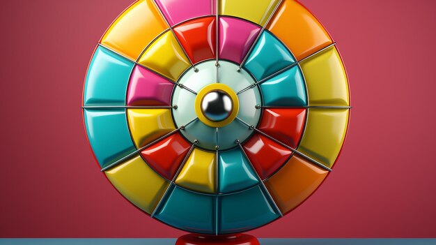 Photo 3d photo of a colorful wheel of fortune 3d rendering illustration wallpaper