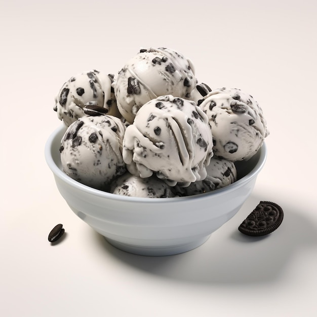 3d photo of cookies and creamy ice cream