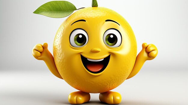 3d photo of cute cartoon character fruit design