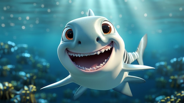 3d photo of cute cartoon sea animal