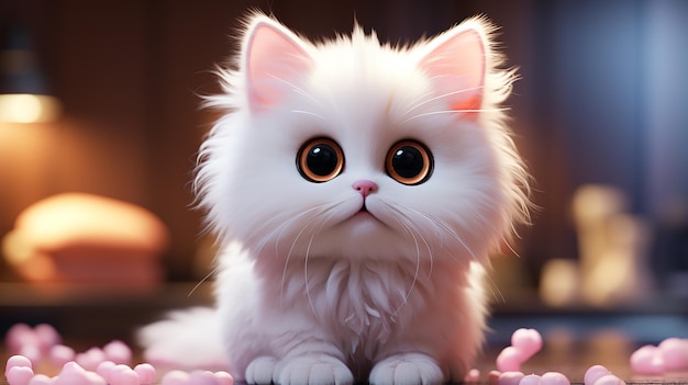 3d photo of cute cat