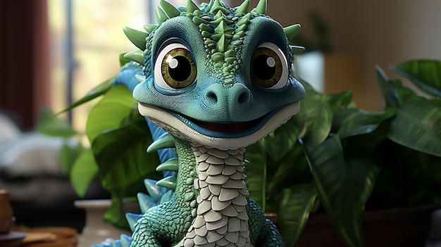 3d photo of cute dragon photo