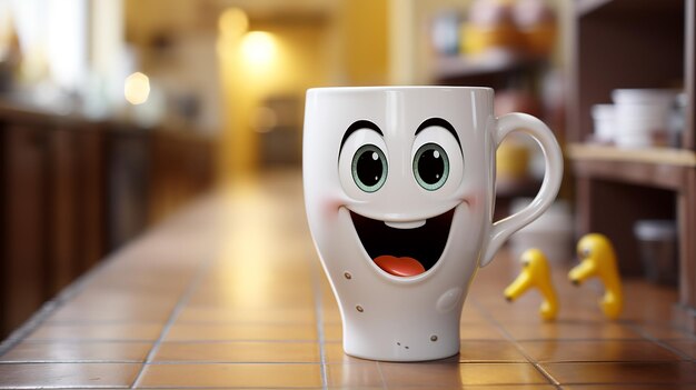 Photo 3d photo of cute smile shake design