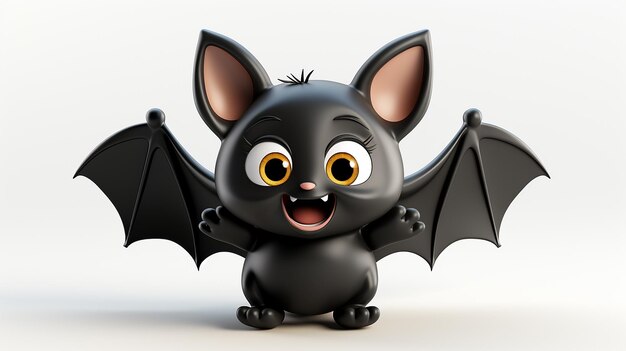 Photo 3d photo of a cute toy halloween bat wallpaper