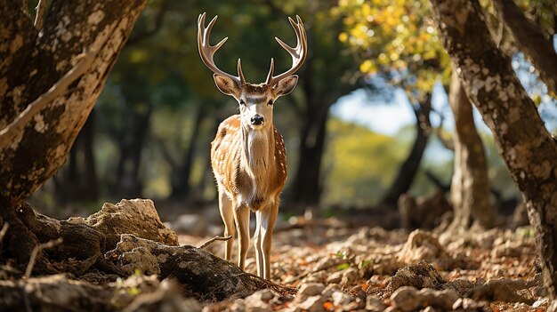 Photo 3d photo of a deer wallpaper