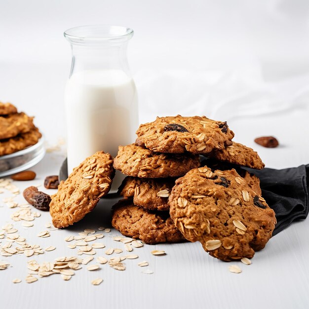 Photo 3d photo of delicious cookies with nuts made with generative ai