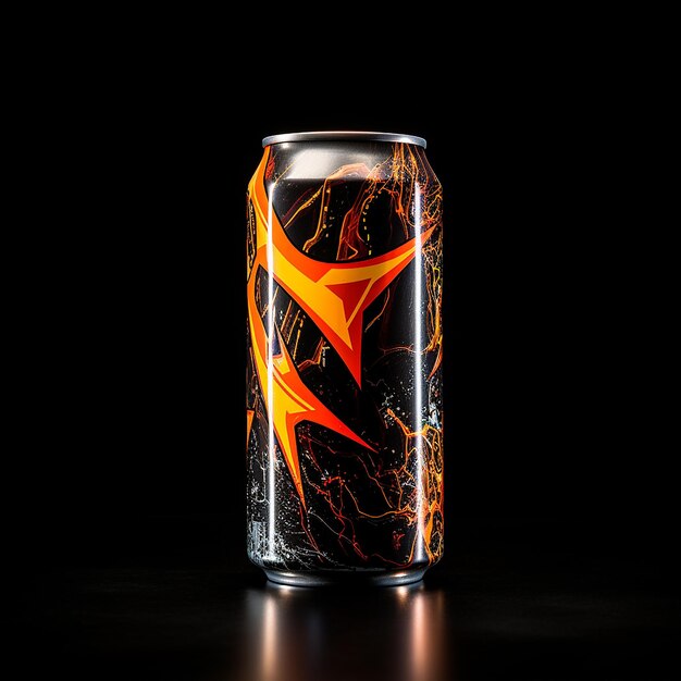 Photo 3d photo of energy drink can made with generative aii