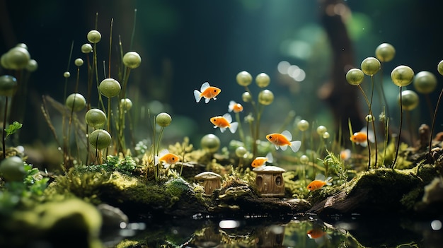 Premium Photo | 3D photo of fish wallpaper