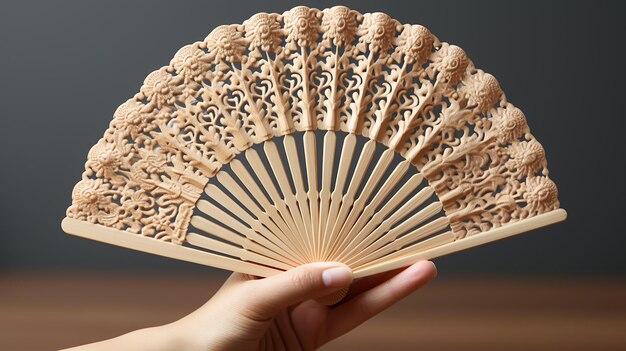 Photo 3d photo of a folding fan chines wallpaper