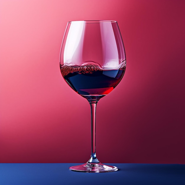 3d photo of glass of red wine made with generative ai