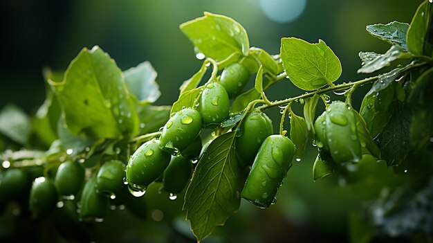 Photo 3d photo of a green peas wallpaper