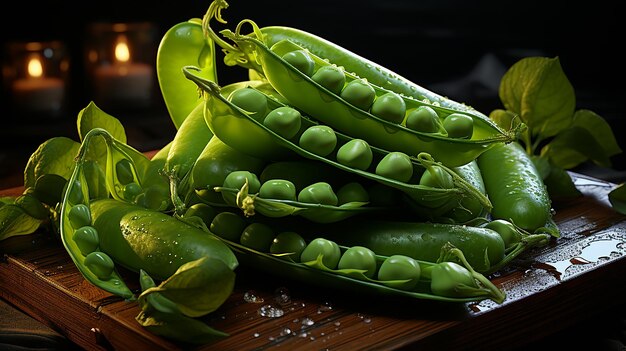 Photo 3d photo of a green peas wallpaper