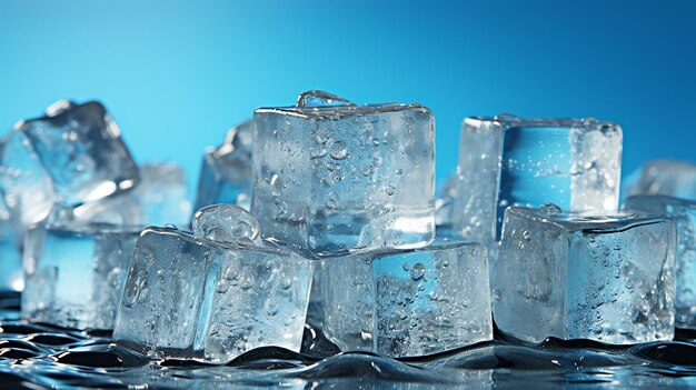 3d photo of a ice cube and water wallpaper