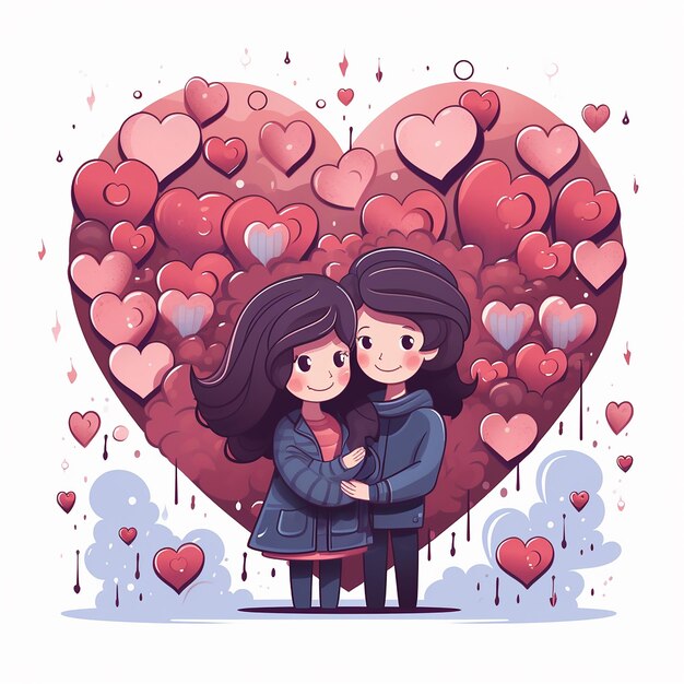 3d photo of love in heart background made with generative ai