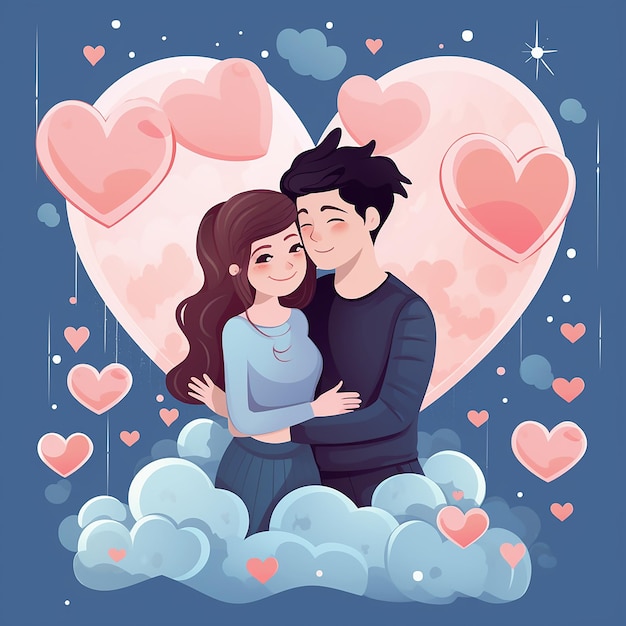 3d photo of love in heart background made with generative ai