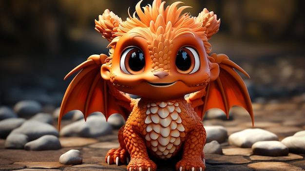 写真 かわいいドラゴンのキャラクターデザインの3d写真