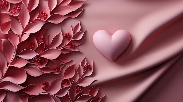 3d photo of pink heart wallpaper design