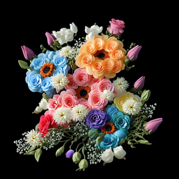 Photo 3d photo realistic flower bouquets