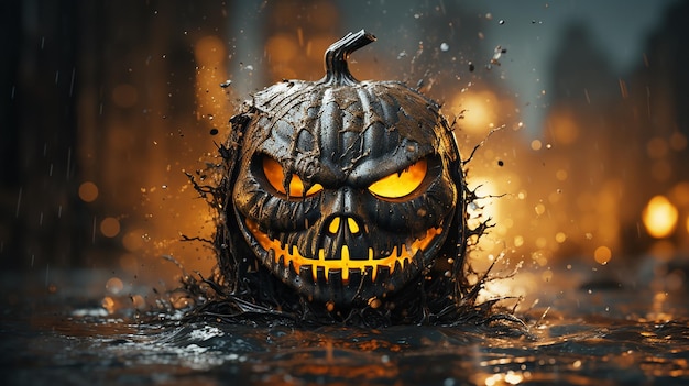 3d photo of Realistic Halloween art design wallpaper