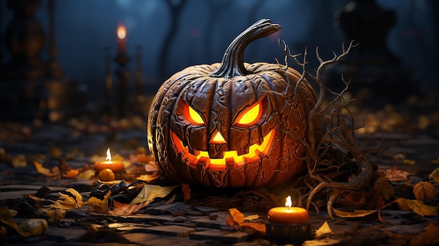 3d photo of Realistic Halloween art design wallpaper