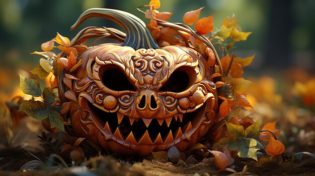 3d photo of Realistic Halloween art design wallpaper